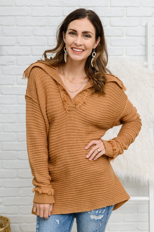 Cropped Women Sweater to Pair with High - Waisted BottomsTravel Far & Wide Sweater in Taupe