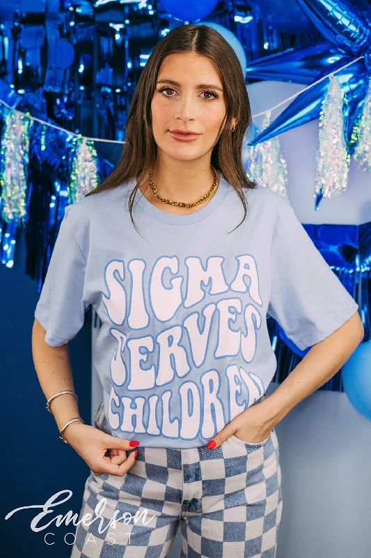 Muscle Women T Shirt for a Sporty and Casual LookMuscle Women T Shirt for a Sporty and Casual LookTri Sigma Philanthropy Sigma Serves Children Tee