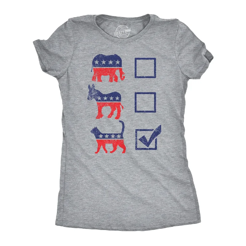 Graphic Print Women T Shirt for a Trendy StatementGraphic Print Women T Shirt for a Trendy StatementVoting Ballot Cat Women's T Shirt