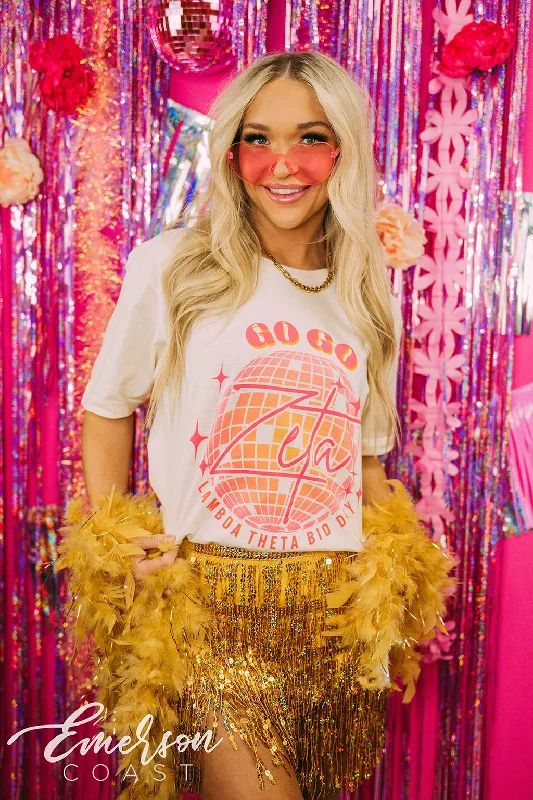 Striped Women T Shirt in a Classic PatternStriped Women T Shirt in a Classic PatternZeta Tau Alpha Bid Day Disco Tee