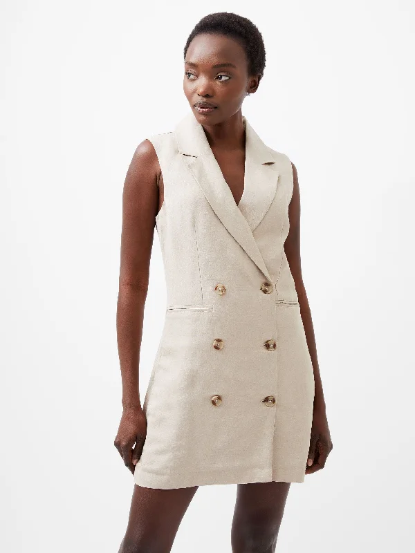 Halter Neck Women Dress to Show Off the Shoulders and NecklineHalter Neck Women Dress to Show Off the Shoulders and NecklineBirdie Linen Sleeveless Blazer Dress