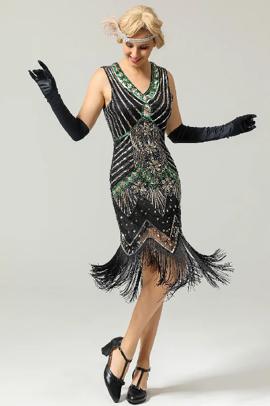 Plus Size Women Dress with a Flattering A - Line Cut for Comfort and StylePlus Size Women Dress with a Flattering A - Line Cut for Comfort and StyleGlitter Fringe 1920s Flapper Dress