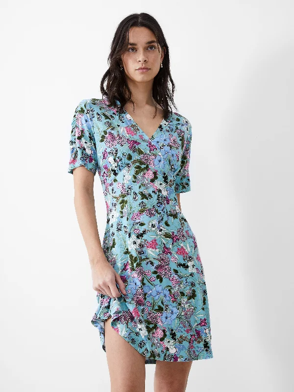 Printed Abstract Women Dress for a Modern and Artistic AppealPrinted Abstract Women Dress for a Modern and Artistic AppealBlossom Hibiscus Flippy Dress