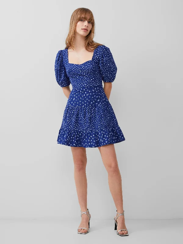 Pleated Women Dress with a Timeless and Elegant TexturePleated Women Dress with a Timeless and Elegant TextureCotton Printed Sweetheart Mini Dress