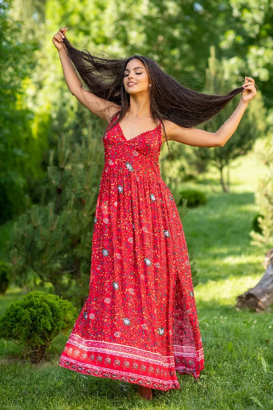 Wrap - Style Women Dress with Adjustable Fit for All Body TypesWrap - Style Women Dress with Adjustable Fit for All Body TypesDahlia Red Hot Chilli Dress