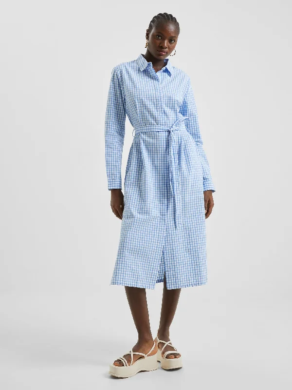Mermaid - Style Women Dress with a Fitted Silhouette for Special OccasionsMermaid - Style Women Dress with a Fitted Silhouette for Special OccasionsGingham Button-Through Shirt Dress