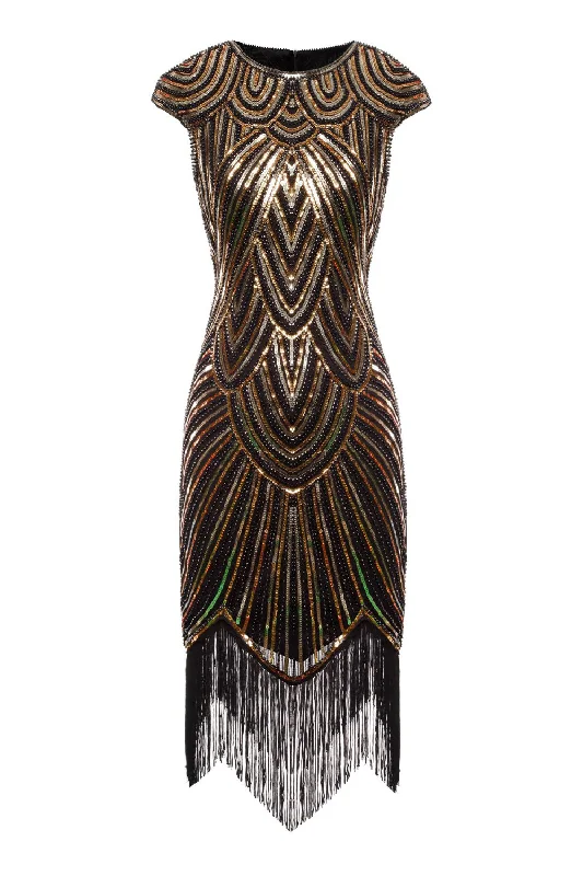 Little Black Women Dress with Sequins for a Glamorous Night OutLittle Black Women Dress with Sequins for a Glamorous Night OutGold Gatsby Glitter Fringe 1920s Dress