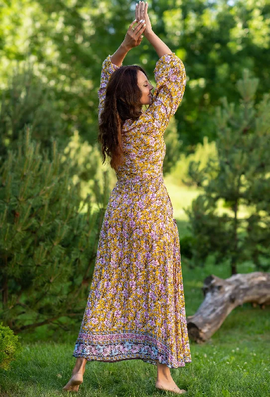Lace - Embellished Women Dress for an Elegant and Sophisticated AppearanceLace - Embellished Women Dress for an Elegant and Sophisticated AppearanceQueen Wrap Yellow Dress