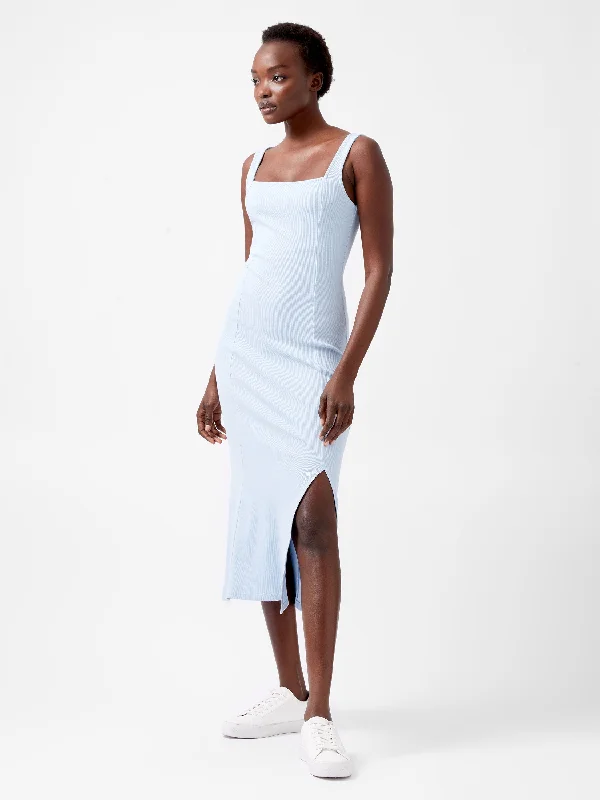 Mermaid - Style Women Dress with a Fitted Silhouette for Special OccasionsMermaid - Style Women Dress with a Fitted Silhouette for Special OccasionsRassia Rib Square Neck Midi Dress