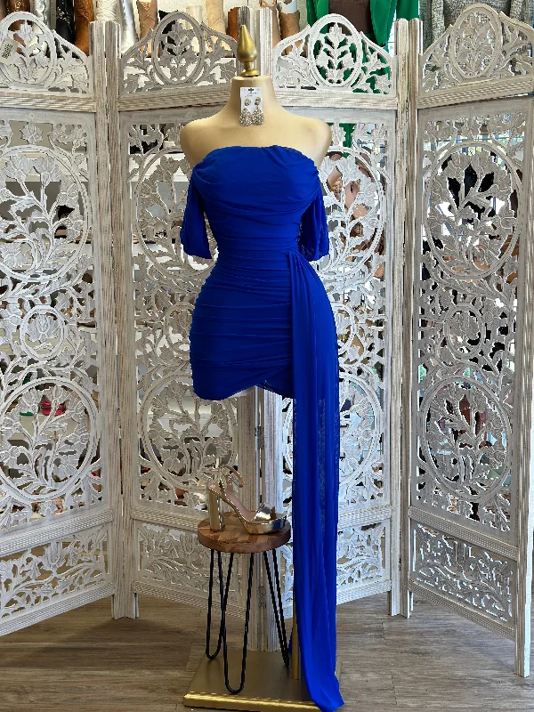 Shift Women Dress with a Simple and Classic Design for Everyday WearRoyal Blue Tailed Dress