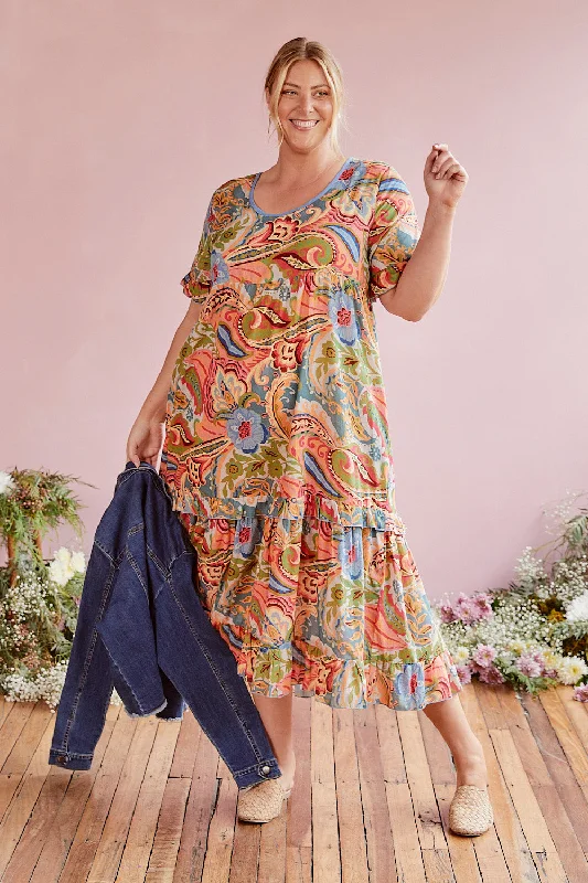 Sleeveless Women Dress in Bright Colors for Summer PartiesSleeveless Women Dress in Bright Colors for Summer PartiesSabre Frill Dress in Kensington