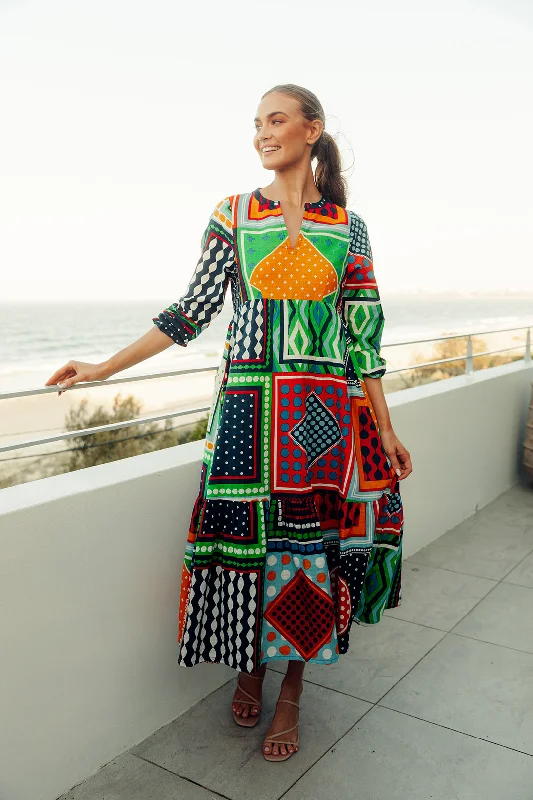 Maxi Women Dress with Floral Print for a Bohemian VibeMaxi Women Dress with Floral Print for a Bohemian VibeSabre V-Neck Dress in Arthouse