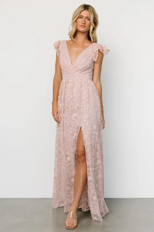 Lace - Embellished Women Dress for an Elegant and Sophisticated AppearanceAlexa Embroidered Sequin Maxi Dress | Blush Rose