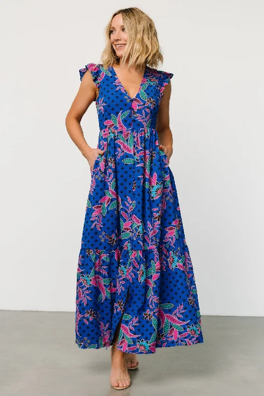 Off - the - Shoulder Women Dress for a Romantic and Feminine LookOff - the - Shoulder Women Dress for a Romantic and Feminine LookBiscayne Maxi Dress | Indigo Print