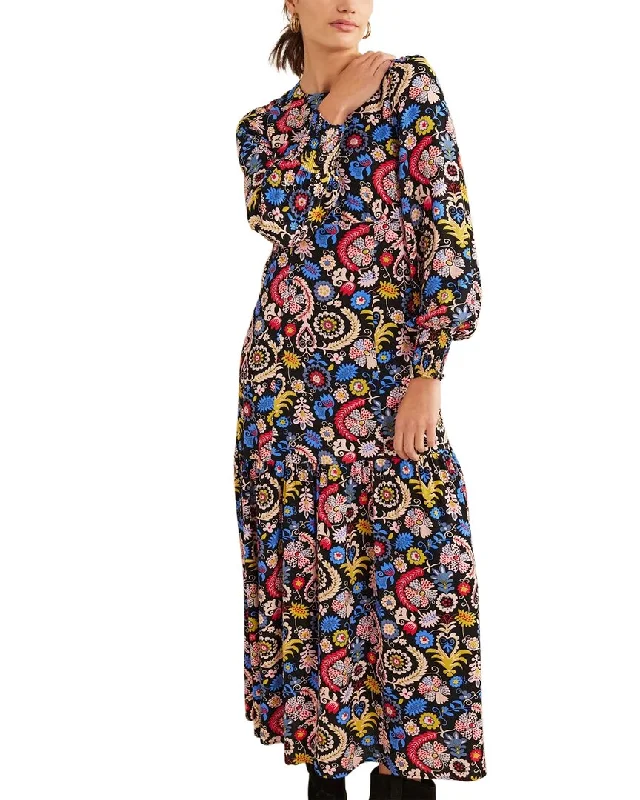 Sleeveless Women Dress in Bright Colors for Summer Parties Sleeveless Women Dress in Bright Colors for Summer Parties Boden Smocked Cuff Maxi Tier Dress