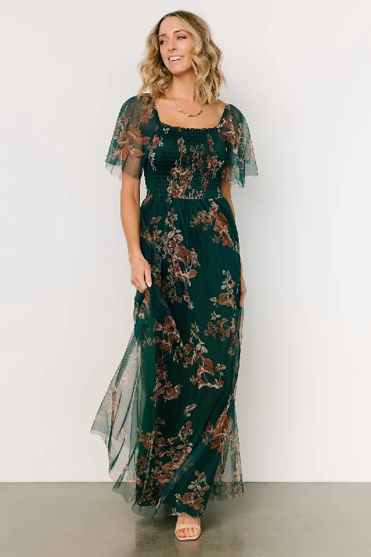 Shift Women Dress with a Simple and Classic Design for Everyday WearShift Women Dress with a Simple and Classic Design for Everyday WearCassandra Tulle Maxi Dress | Green + Bronze Floral