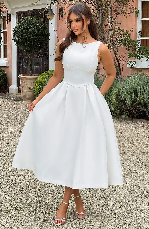 Mermaid - Style Women Dress with a Fitted Silhouette for Special OccasionsMermaid - Style Women Dress with a Fitted Silhouette for Special OccasionsClarabella Midi Dress - Ivory