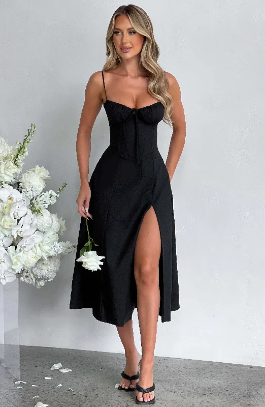 Ball Gown Women Dress with a Full Skirt for a Princess - like LookBall Gown Women Dress with a Full Skirt for a Princess - like LookDeanna Midi Dress - Black