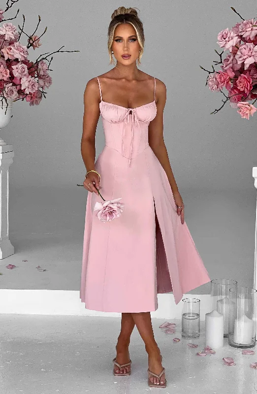 Mermaid - Style Women Dress with a Fitted Silhouette for Special OccasionsDeanna Midi Dress - Blush