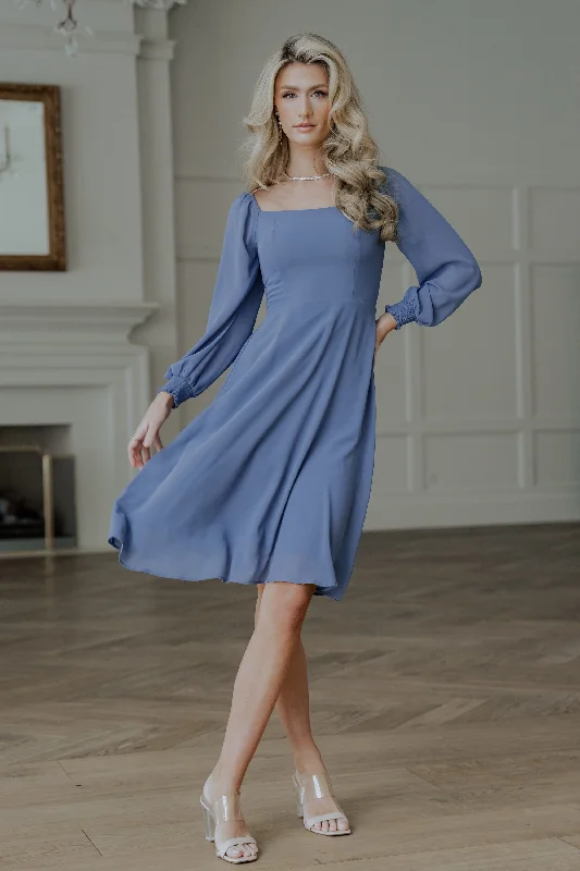 Ruffled Women Dress with Multiple Layers for a Playful and Girly StyleElise Short Dress | Whisper Blue