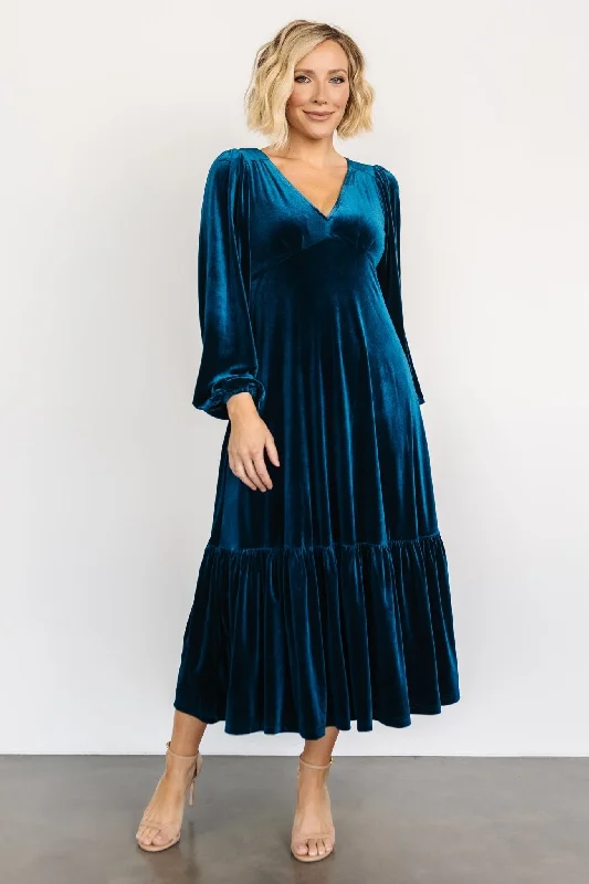 Sheath Women Dress with a Tailored Fit for a Professional LookErika Velvet Maxi Dress | Sapphire