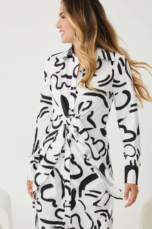 Pleated Women Dress with a Timeless and Elegant TexturePleated Women Dress with a Timeless and Elegant TextureLolly Dress - Black Print