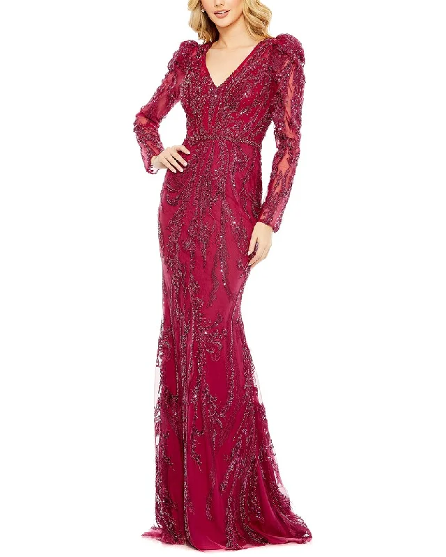 Halter Neck Women Dress to Show Off the Shoulders and Neckline Halter Neck Women Dress to Show Off the Shoulders and Neckline Mac Duggal Embellished Puff Sleeve V Neck Gown