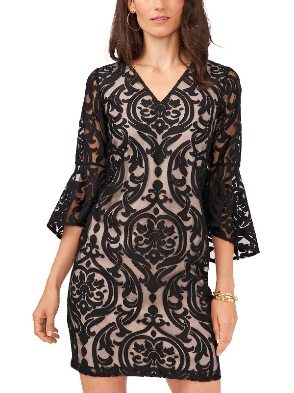 Little Black Women Dress with Sequins for a Glamorous Night Out Little Black Women Dress with Sequins for a Glamorous Night Out Petites Womens Lace Bell Sleeve Midi Dress