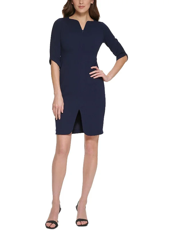 Mermaid - Style Women Dress with a Fitted Silhouette for Special Occasions Mermaid - Style Women Dress with a Fitted Silhouette for Special Occasions Petites Womens Zippered Elbow Sleeves Sheath Dress