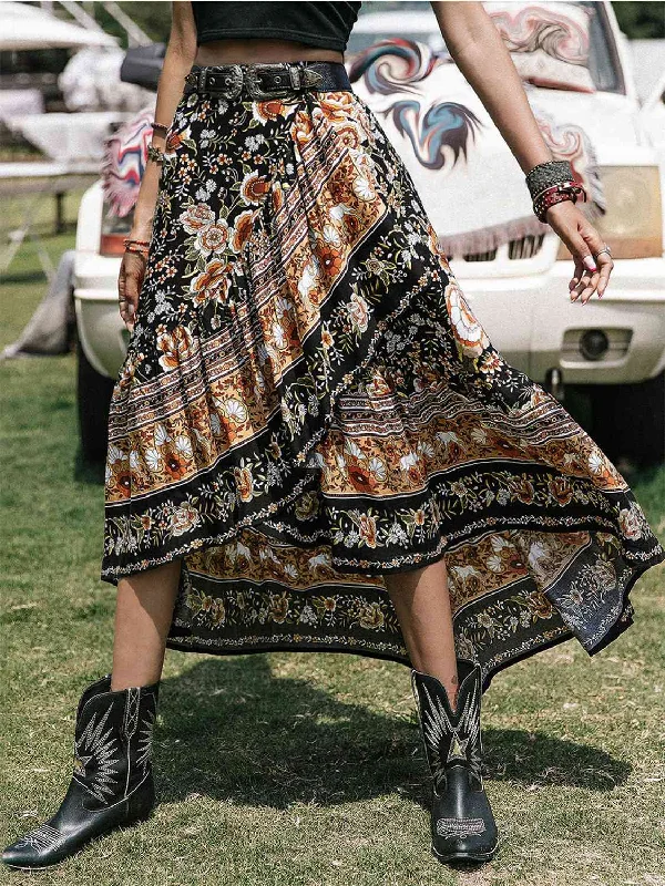 Printed Abstract Women Dress for a Modern and Artistic Appeal Printed Abstract Women Dress for a Modern and Artistic Appeal Printed High-Low Ruffle Hem Skirt
