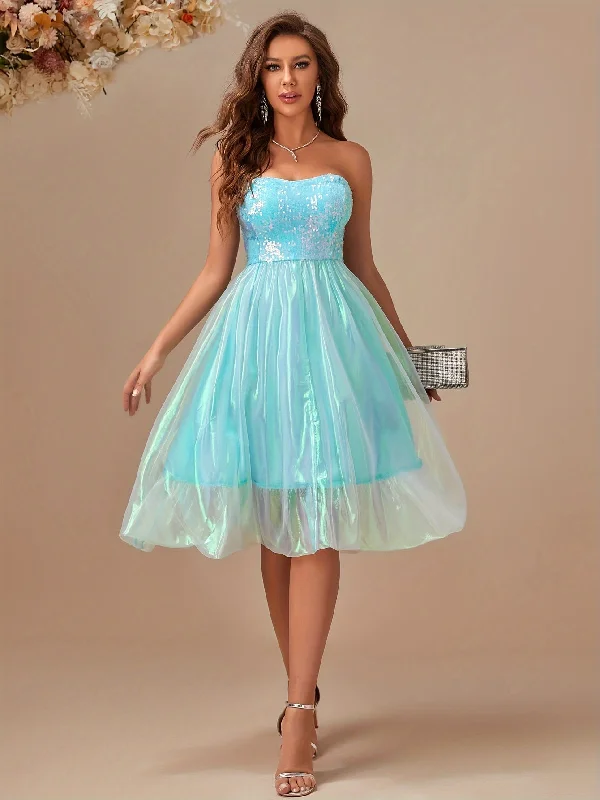 Wrap - Style Women Dress with Adjustable Fit for All Body Types Wrap - Style Women Dress with Adjustable Fit for All Body Types Sixsr  Sequin Off Shoulder Tube Dress, Elegant Sleeveless Dress For Party & Banquet, Women's Clothing