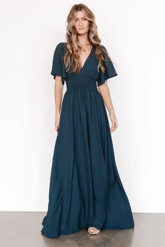 Printed Abstract Women Dress for a Modern and Artistic AppealPrinted Abstract Women Dress for a Modern and Artistic AppealVerona Smocked Maxi Dress | Topaz