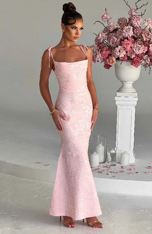 Ruffled Women Dress with Multiple Layers for a Playful and Girly StyleRuffled Women Dress with Multiple Layers for a Playful and Girly StyleWhitney Maxi Dress - Blush