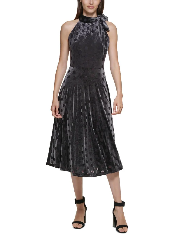 Ruffled Women Dress with Multiple Layers for a Playful and Girly Style Ruffled Women Dress with Multiple Layers for a Playful and Girly Style Womens Velvet Midi Halter Dress