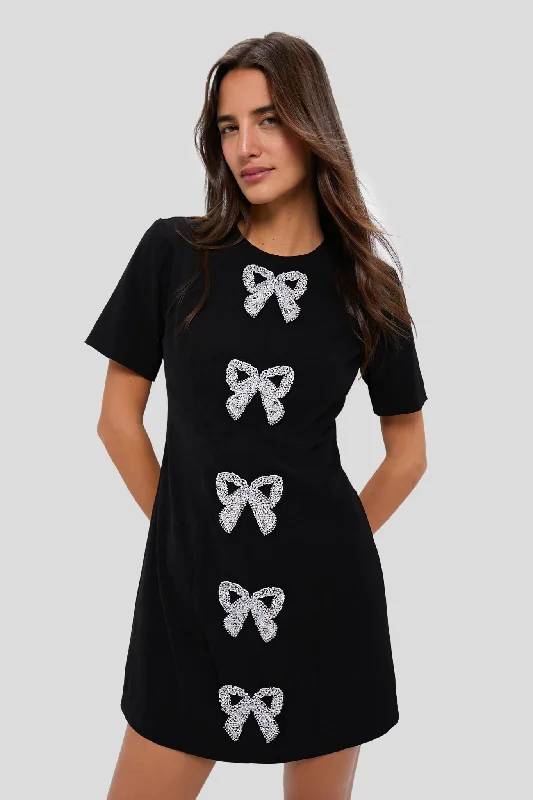 Long - Sleeve Women Dress in Velvet for a Luxurious Winter LookLong - Sleeve Women Dress in Velvet for a Luxurious Winter LookBeaded Bows Bernadette Mini Dress