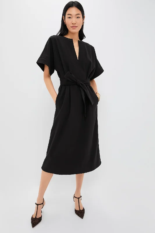 Strapless Women Dress with a Built - in Bra for Comfort and SupportStrapless Women Dress with a Built - in Bra for Comfort and SupportBlack Double Face Flannel Gianna Dress