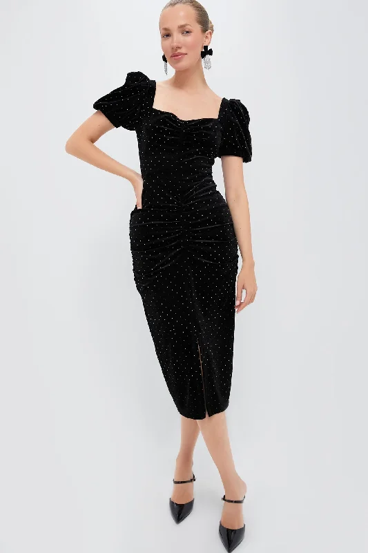 Off - the - Shoulder Women Dress for a Romantic and Feminine LookOff - the - Shoulder Women Dress for a Romantic and Feminine LookBlack Felina Midi Dress