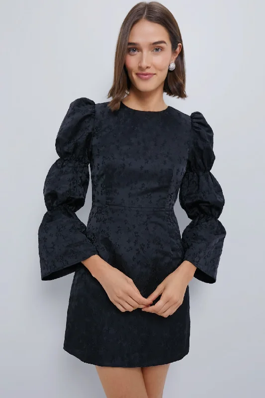 Mermaid - Style Women Dress with a Fitted Silhouette for Special OccasionsMermaid - Style Women Dress with a Fitted Silhouette for Special OccasionsBlack Jacquard Puff Sleeve Darcy Mini Dress