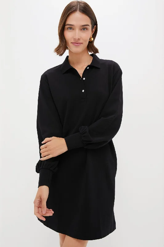 Long - Sleeve Women Dress in Velvet for a Luxurious Winter LookLong - Sleeve Women Dress in Velvet for a Luxurious Winter LookBlack Pique Frances Polo Dress