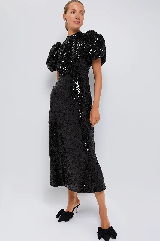 Empire Waist Women Dress to Accentuate the Bust and Conceal the WaistEmpire Waist Women Dress to Accentuate the Bust and Conceal the WaistBlack Sequin Perris Dress