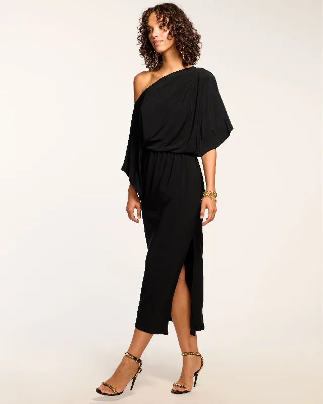 Shift Women Dress with a Simple and Classic Design for Everyday WearShift Women Dress with a Simple and Classic Design for Everyday WearCarlina Off-The-Shoulder Jersey Midi Dress