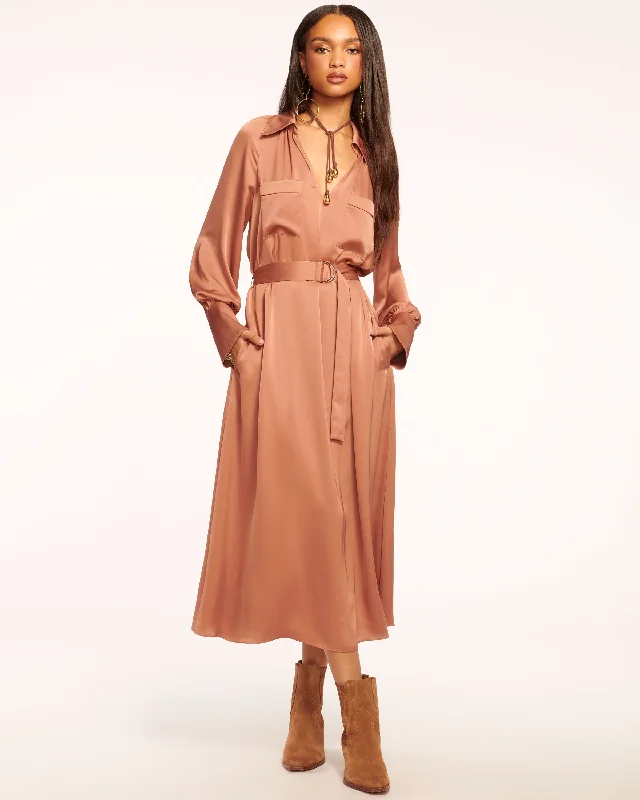 Maxi Women Dress with Floral Print for a Bohemian VibeMaxi Women Dress with Floral Print for a Bohemian VibeCecilia Belted Midi Dress
