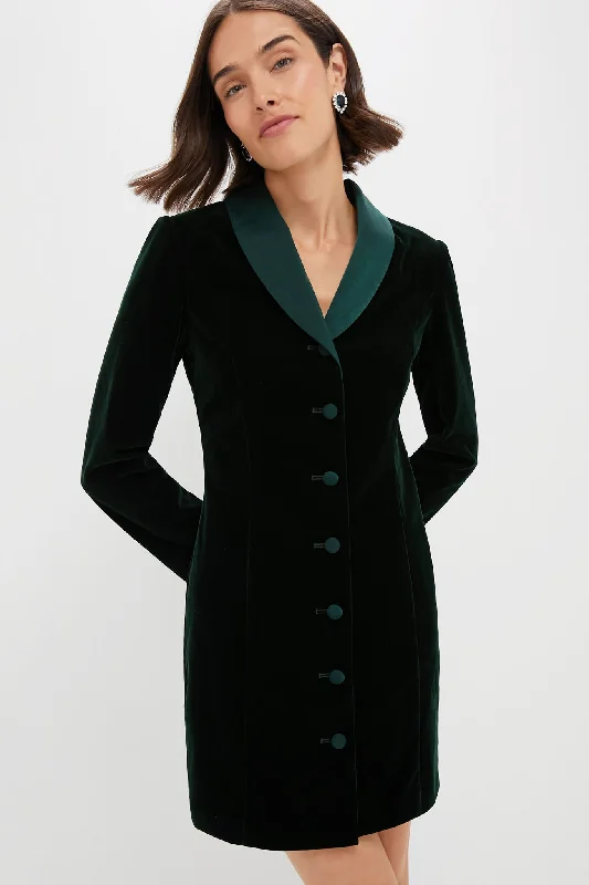 Off - the - Shoulder Women Dress for a Romantic and Feminine LookOff - the - Shoulder Women Dress for a Romantic and Feminine LookDark Green Velvet Stacie Dress