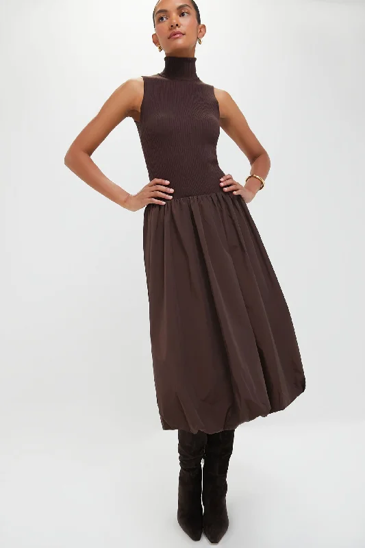 Mini Women Dress with a Short Hem for a Young and Trendy StyleMini Women Dress with a Short Hem for a Young and Trendy StyleEspresso Giovanna Mixed Media Midi Dress