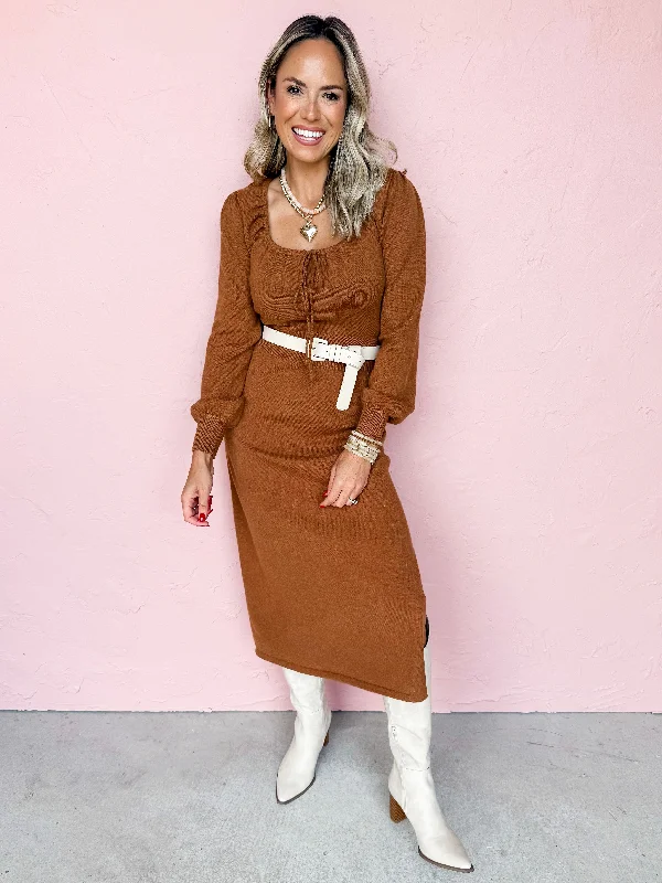 Ruffled Women Dress with Multiple Layers for a Playful and Girly StyleLucah Long Sleeve Midi Dress