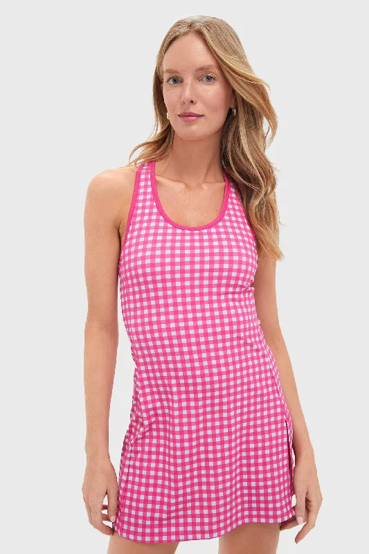 Ruffled Women Dress with Multiple Layers for a Playful and Girly StyleRuffled Women Dress with Multiple Layers for a Playful and Girly StyleGingham Sleeveless Dry Wick Tennis Dress