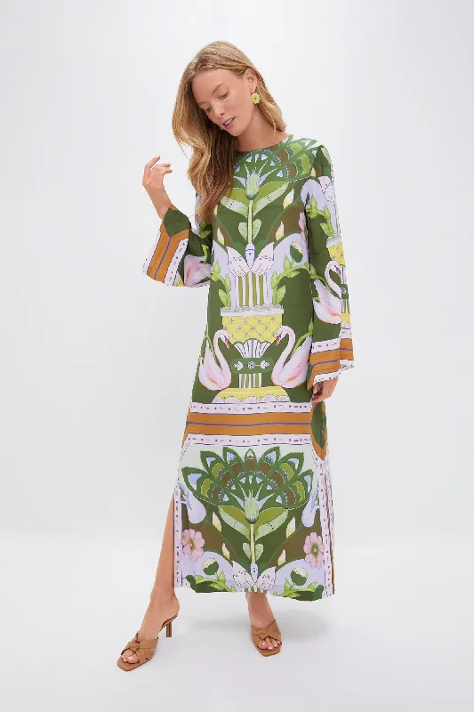 Sleeveless Women Dress in Bright Colors for Summer PartiesSleeveless Women Dress in Bright Colors for Summer PartiesGreen Multicolor Print Lilian Dress