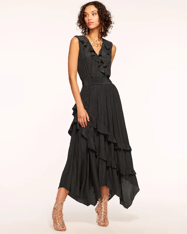 Sleeveless Women Dress in Bright Colors for Summer PartiesSleeveless Women Dress in Bright Colors for Summer PartiesHadlee Ruffled Midi Dress