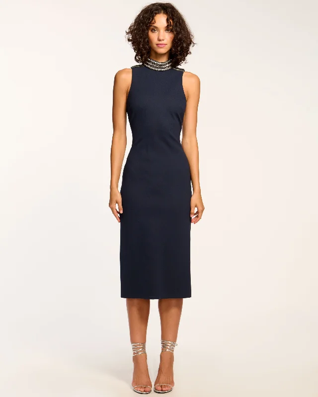 Off - the - Shoulder Women Dress for a Romantic and Feminine LookOff - the - Shoulder Women Dress for a Romantic and Feminine LookJosephine Embellished Sleeveless Midi Dress