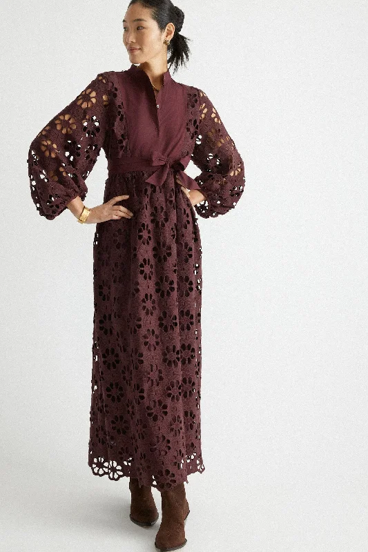 Maxi Women Dress with Floral Print for a Bohemian VibeMaxi Women Dress with Floral Print for a Bohemian VibeMerlot Lace Calliope Dress